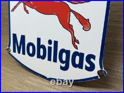 Vintage Mobiloil Porcelain Sign Dealership Gas Station Mobil Motor Oil Peggy Vintage Mobiloil Porcelain Sign Dealership Gas Station Mobil Motor Oil Peggy