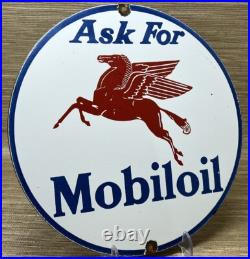 Vintage Mobiloil Porcelain Sign Dealership Gas Station Mobil Motor Oil Peggy Vintage Mobiloil Porcelain Sign Dealership Gas Station Mobil Motor Oil Peggy