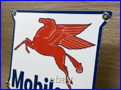 Vintage Mobiloil Porcelain Sign Dealership Gas Station Mobil Motor Oil Peggy