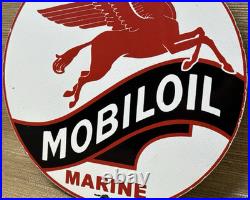 Vintage Mobiloil Porcelain Sign Dealership Gas Station Mobil Motor Oil Peggy