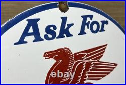 Vintage Mobiloil Porcelain Sign Dealership Gas Station Mobil Motor Oil Peggy Vintage Mobiloil Porcelain Sign Dealership Gas Station Mobil Motor Oil Peggy