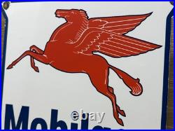 Vintage Mobiloil Porcelain Sign Dealership Gas Station Mobil Motor Oil Peggy