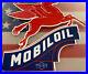 Vintage Mobiloil Porcelain Sign Dealership Sign Service Gas Mobil Oil Gasoline