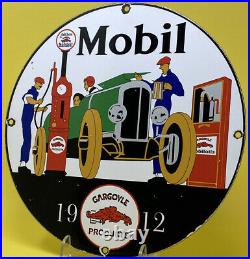 Vintage Mobiloil Porcelain Sign Gas Station Pump Plate Mobil Gargoyle Motor Oil