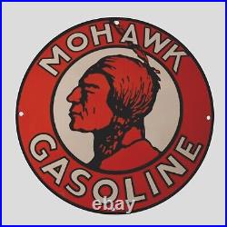 Vintage Mohawk Gasoline 1979 Oil Porcelain Gas Pump Sign