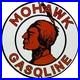 Vintage Mohawk Gasoline Porcelain Sign Gas Station Pump Plate Motor Oil Service