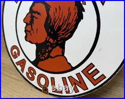 Vintage Mohawk Gasoline Porcelain Sign Gas Station Pump Plate Motor Oil Service Vintage Mohawk Gasoline Porcelain Sign Gas Station Pump Plate Motor Oil Service