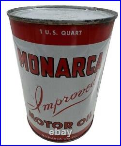 Vintage Monarca Oil Can Quart Full Rare