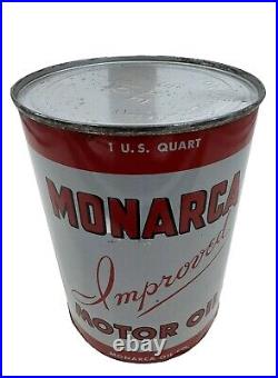 Vintage Monarca Oil Can Quart Full Rare