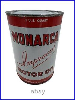 Vintage Monarca Oil Can Quart Full Rare