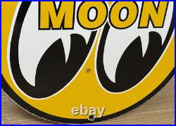 Vintage Moon Racing Porcelain Dealership Sign Sales Service Motor Oil Gas Vintage Moon Racing Porcelain Dealership Sign Sales Service Motor Oil Gas
