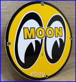 Vintage Moon Racing Porcelain Dealership Sign Sales Service Motor Oil Gas Vintage Moon Racing Porcelain Dealership Sign Sales Service Motor Oil Gas