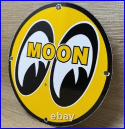 Vintage Moon Racing Porcelain Dealership Sign Sales Service Motor Oil Gas Vintage Moon Racing Porcelain Dealership Sign Sales Service Motor Oil Gas