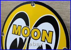 Vintage Moon Racing Porcelain Sign Dealership Gas Station Motor Oil Hot Rod