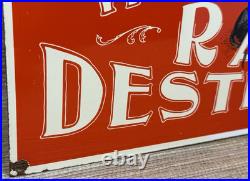 Vintage Moore's Wonderful Rat Destroyer Porcelain Sign General Store Gas Oil Ace