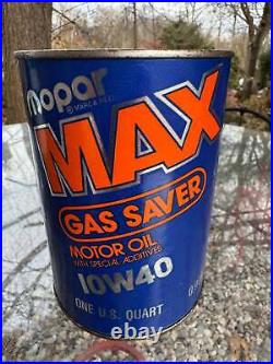 Vintage Mopar Oil Can Max Gas Saver Full