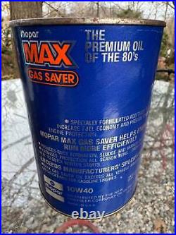 Vintage Mopar Oil Can Max Gas Saver Full