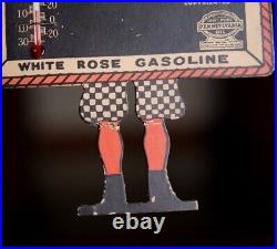 Vintage Motor OIl thermometer Enarco white Rose sign advertising gas oil