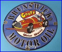 Vintage Motor Oil Porcelain Sign Brunswick Sign Gasoline Pump Plate Sign