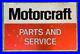 Vintage Motorcraft Sign'Parts and Service' Double Sided, Tin, 24 x 36