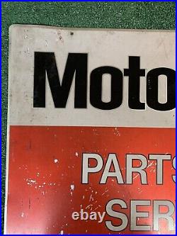 Vintage Motorcraft Sign'Parts and Service' Double Sided, Tin, 24 x 36