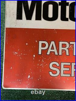 Vintage Motorcraft Sign'Parts and Service' Double Sided, Tin, 24 x 36