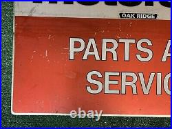 Vintage Motorcraft Sign'Parts and Service' Double Sided, Tin, 24 x 36