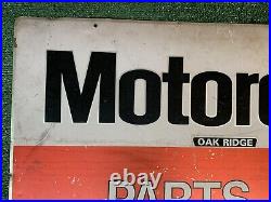 Vintage Motorcraft Sign'Parts and Service' Double Sided, Tin, 24 x 36