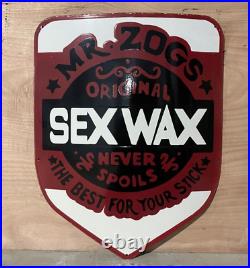 Vintage Mr. Zogs Sexwax Porcelain Enamel Sign