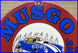 Vintage Musgo Gasoline Porcelain Sign Gas Station Pump Motor Oil Service Vintage Musgo Gasoline Porcelain Sign Gas Station Pump Motor Oil Service