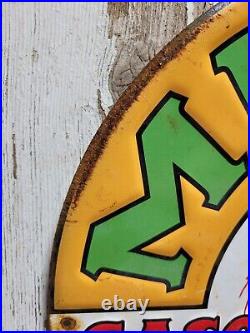 Vintage Musgo Gasoline Sign Old Embossed Metal Service Sales Gas Oil Advertising Vintage Musgo Gasoline Sign Old Embossed Metal Service Sales Gas Oil Advertising