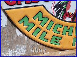 Vintage Musgo Gasoline Sign Old Embossed Metal Service Sales Gas Oil Advertising