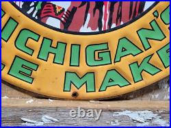 Vintage Musgo Gasoline Sign Old Embossed Metal Service Sales Gas Oil Advertising