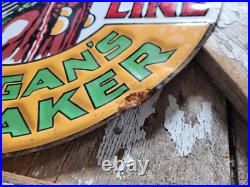 Vintage Musgo Gasoline Sign Old Embossed Metal Service Sales Gas Oil Advertising