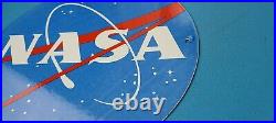Vintage Nasa Porcelain Space Agency Apollo Shuttle Program Moon Meatball Sign