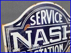 Vintage Nash Flange Sign Gas Oil Service Station Garage Automobile Mechanic Shop