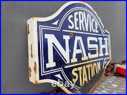 Vintage Nash Flange Sign Gas Oil Service Station Garage Automobile Mechanic Shop