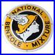 Vintage National Benzole Mixture Sign Gas Pump Service Station Porcelain Sign