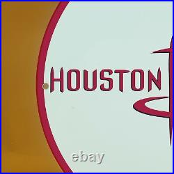 Vintage Nba Houston Rockets Porcelain Richlube Gas Service Station Pump Sign