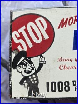 Vintage Nelson Chevrolet Sales Inc Porcelain Sign Gas Oil Truck 10×5