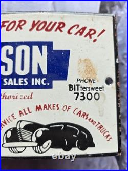 Vintage Nelson Chevrolet Sales Inc Porcelain Sign Gas Oil Truck 10×5