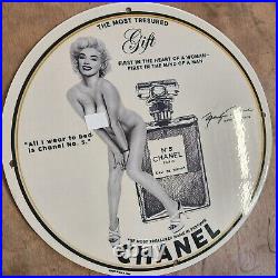 Vintage Never Seen Chanel Advertisment Porcelain Sign Featuring Marilyn Monroe