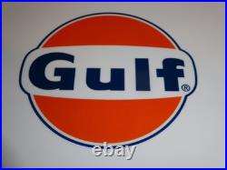 Vintage New Old Stock Good Gulf Gasoline Porcelain Metal Oil Advertising Sign