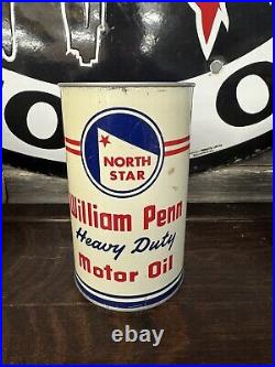 Vintage North Star Motor Oil Can Imperial Quart William Penn