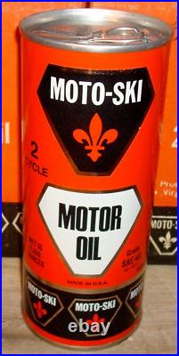 Vintage Nos 1973 Moto Ski Snowmobile Oil Can Unused Original Motoski