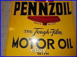 Vintage ORIGINAL Pennzoil Z-7 Motor Oil Die Cut Can Shaped Advertising SIGN NICE
