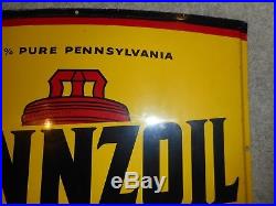 Vintage ORIGINAL Pennzoil Z-7 Motor Oil Die Cut Can Shaped Advertising SIGN NICE