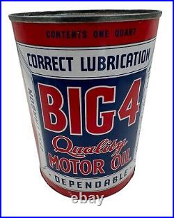 Vintage Oil Can Correct Lubrication 4 Star Minty Full Quart