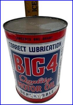 Vintage Oil Can Correct Lubrication 4 Star Minty Full Quart