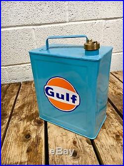 Vintage Oil Can, Gulf, Man Cave, Games Room, 1900s, shop display